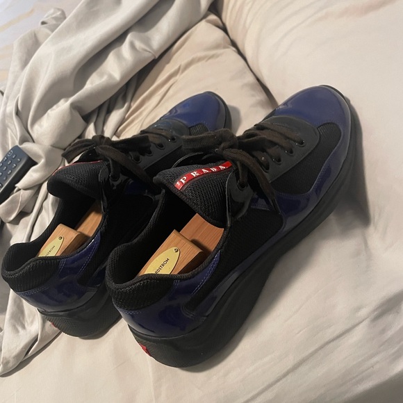 Prada Men's Black and Navy Sneakers - Picture 1 of 1
